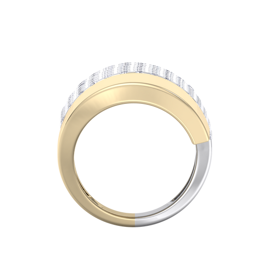 Diamond ring in yellow gold with white diamonds of 2.04 ct in weight