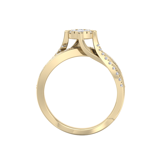 Diamond ring in rose gold with white diamonds of 0.58 ct in weight