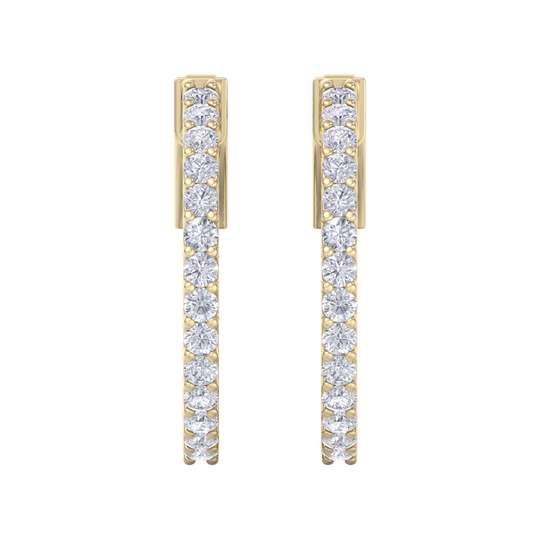 Diamond eternity hoop earrings in white gold with white diamonds of 0.98 ct in weight 