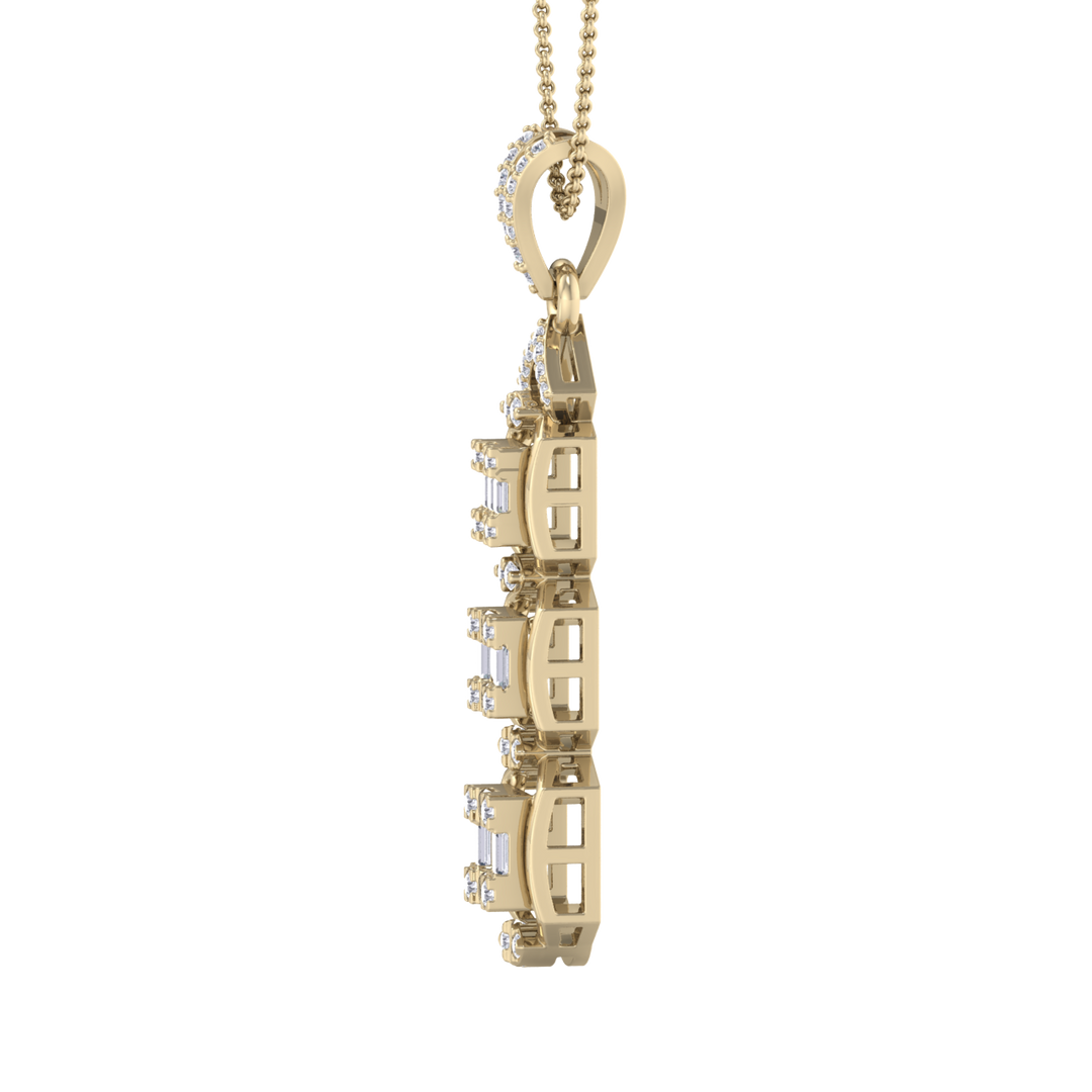 Pendant in yellow gold with white diamonds of 0.63 ct in weight