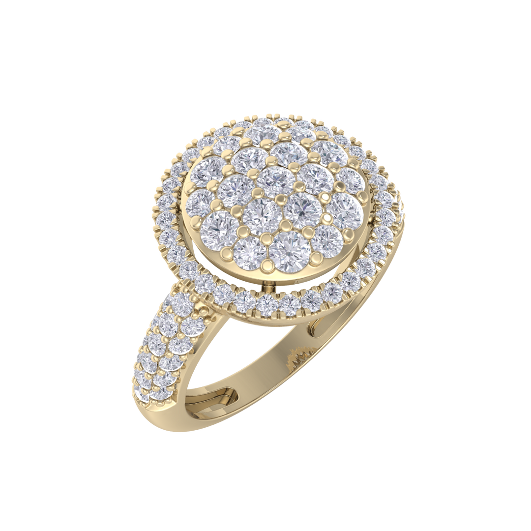Beautiful ring in rose gold with white diamonds of 1.09 ct in weight