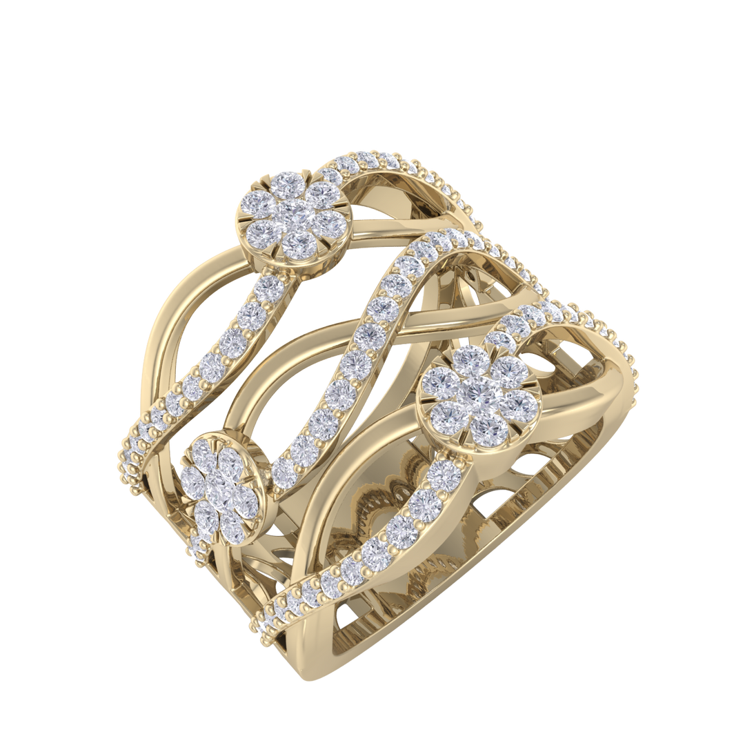 Diamond ring in rose gold with white diamonds of 0.82 ct in weight