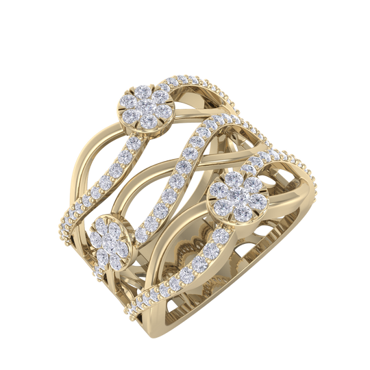 Diamond ring in rose gold with white diamonds of 0.82 ct in weight