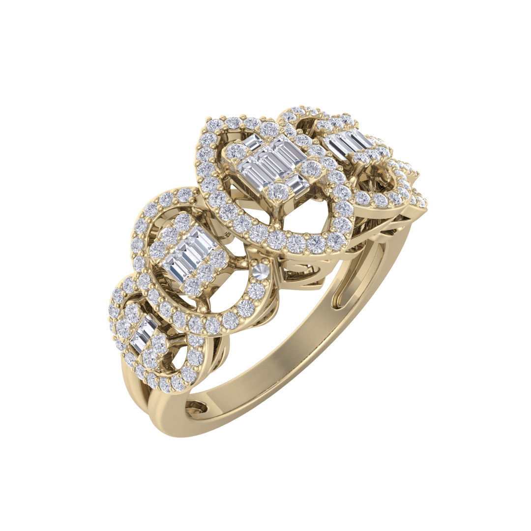 Beautiful ring in rose gold with white diamonds of 0.63 ct in weight