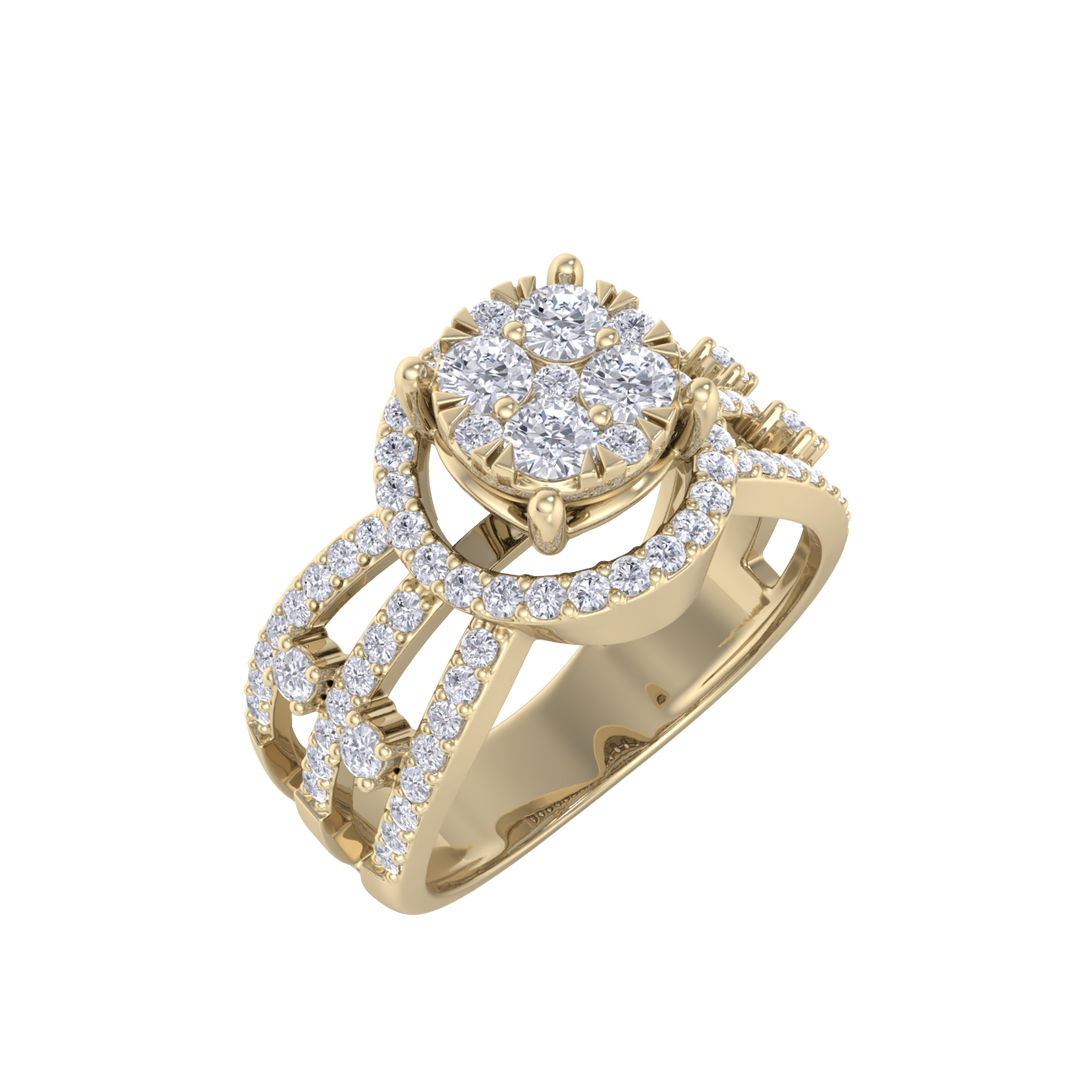 Fashion ring in white gold with white diamonds of 0.75 ct in weight