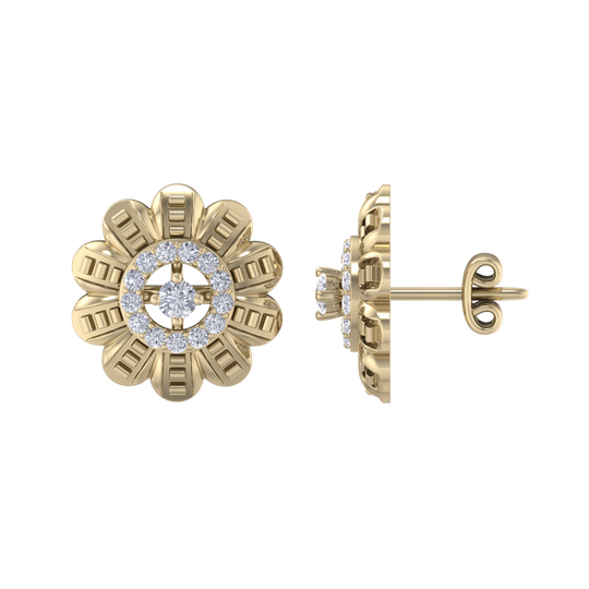 Stud earrings in white gold with white diamonds of 0.29 ct in weight