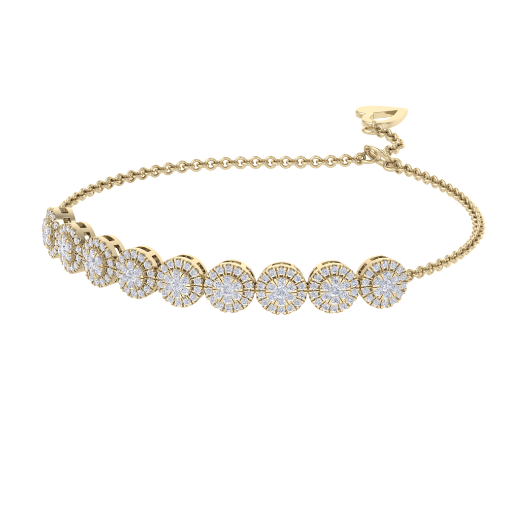 Diamond bracelet in yellow gold with white diamonds of 1.12 ct in weight