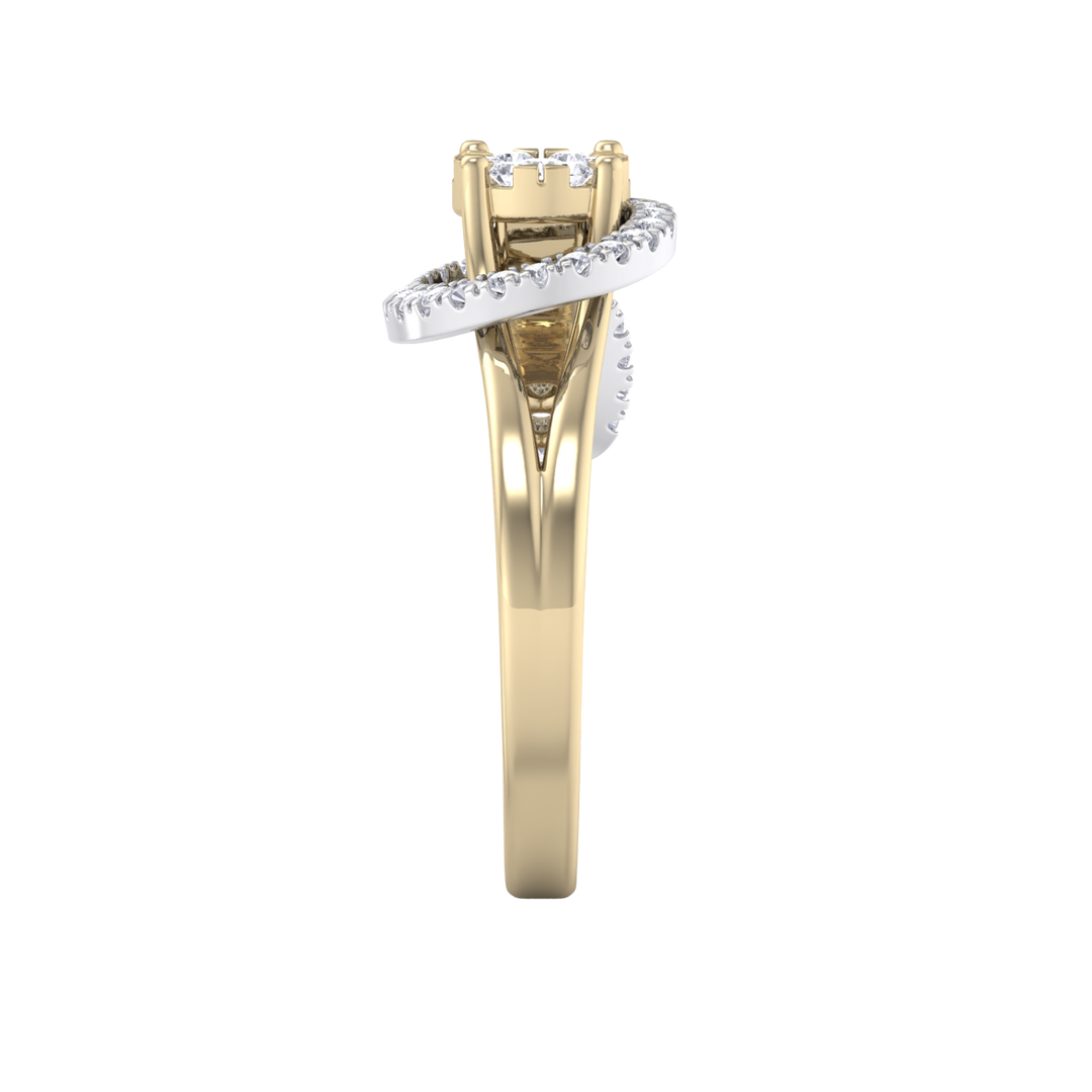 Diamond ring in rose gold with white diamonds of 0.43 ct in weight