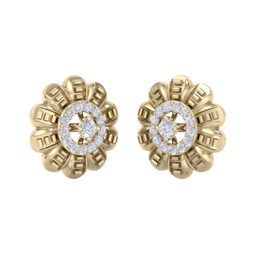 Stud earrings in rose gold with white diamonds of 0.29 ct in weight