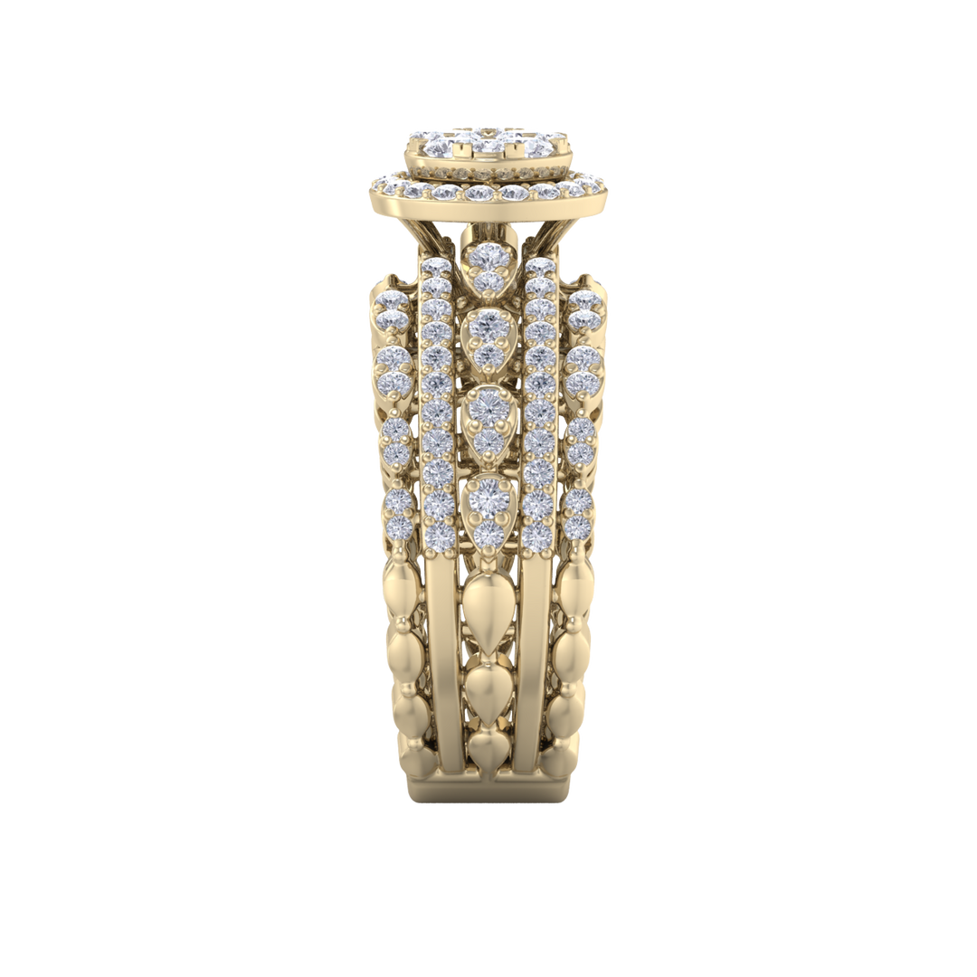 Beautiful Diamond ring in yellow gold with white diamonds of 1.33 ct in weight
