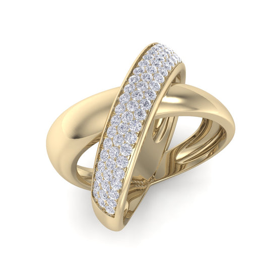 Fashion ring in rose gold with white diamonds of 0.52 ct in weight